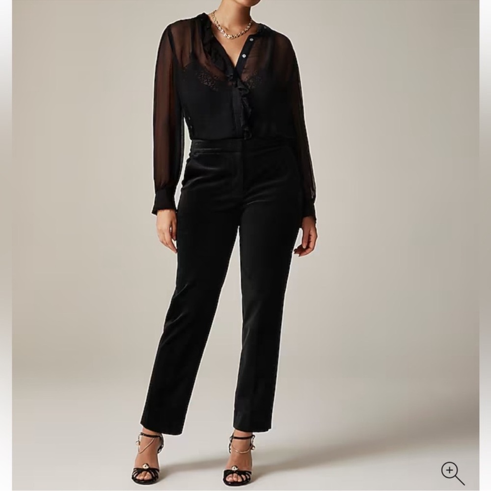 J. Crew Kate slim-fit pant in black velvet